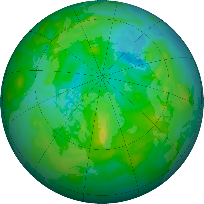Arctic ozone map for 27 July 1996